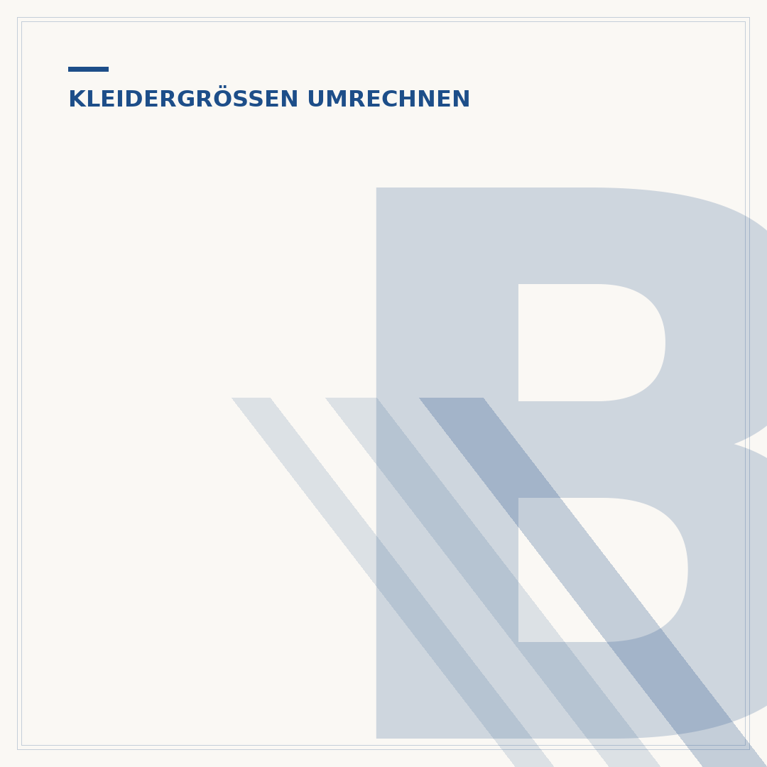 B-H-Größentabelle