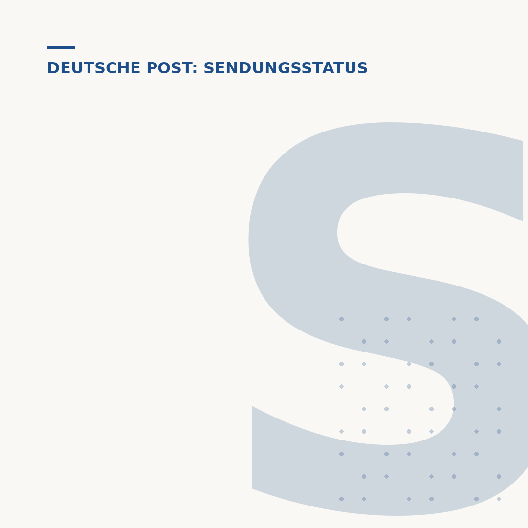 Sendungsnummer der Deutschen Post für Einschreiben