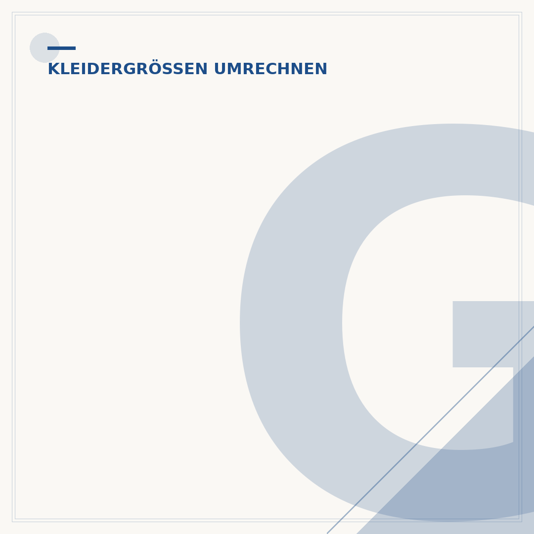 Größentabelle Damen