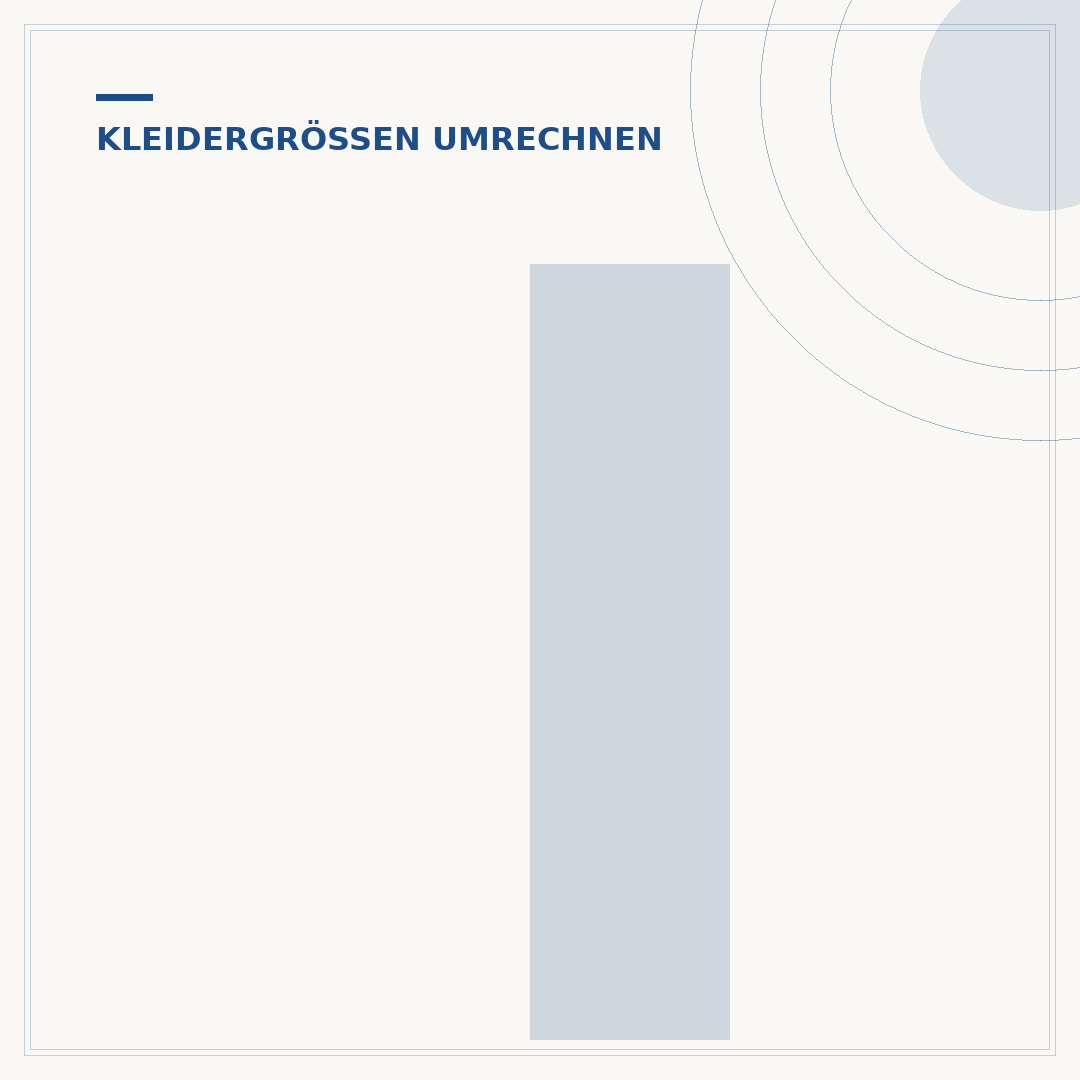 Inch-Größe in Konfektionsgröße umrechnen