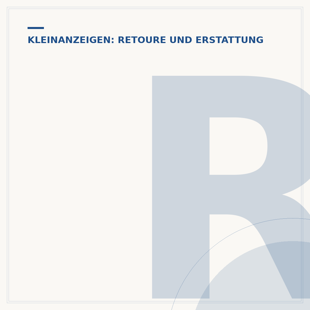 Rückgaberecht bei Kleinanzeigen