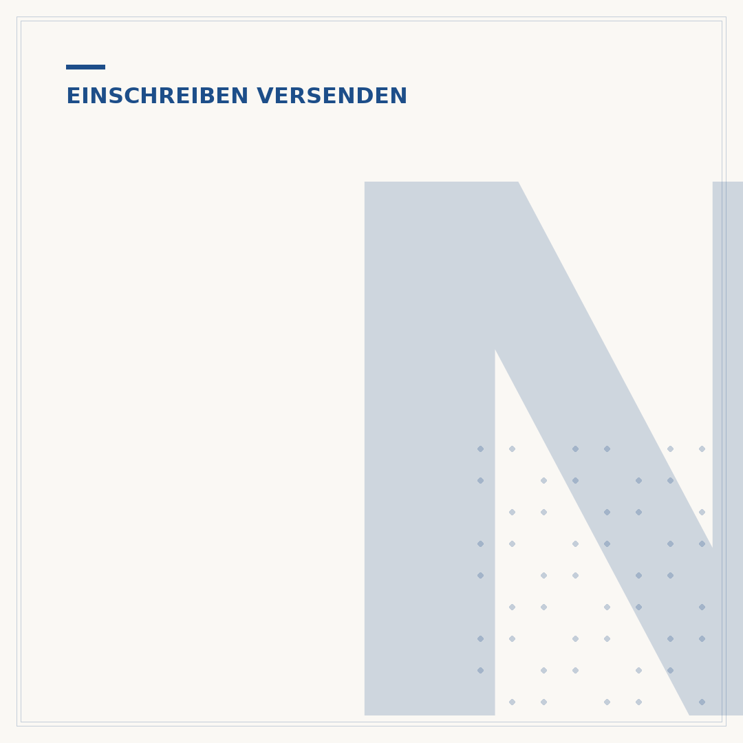 Nachforschung für nationales Einschreiben