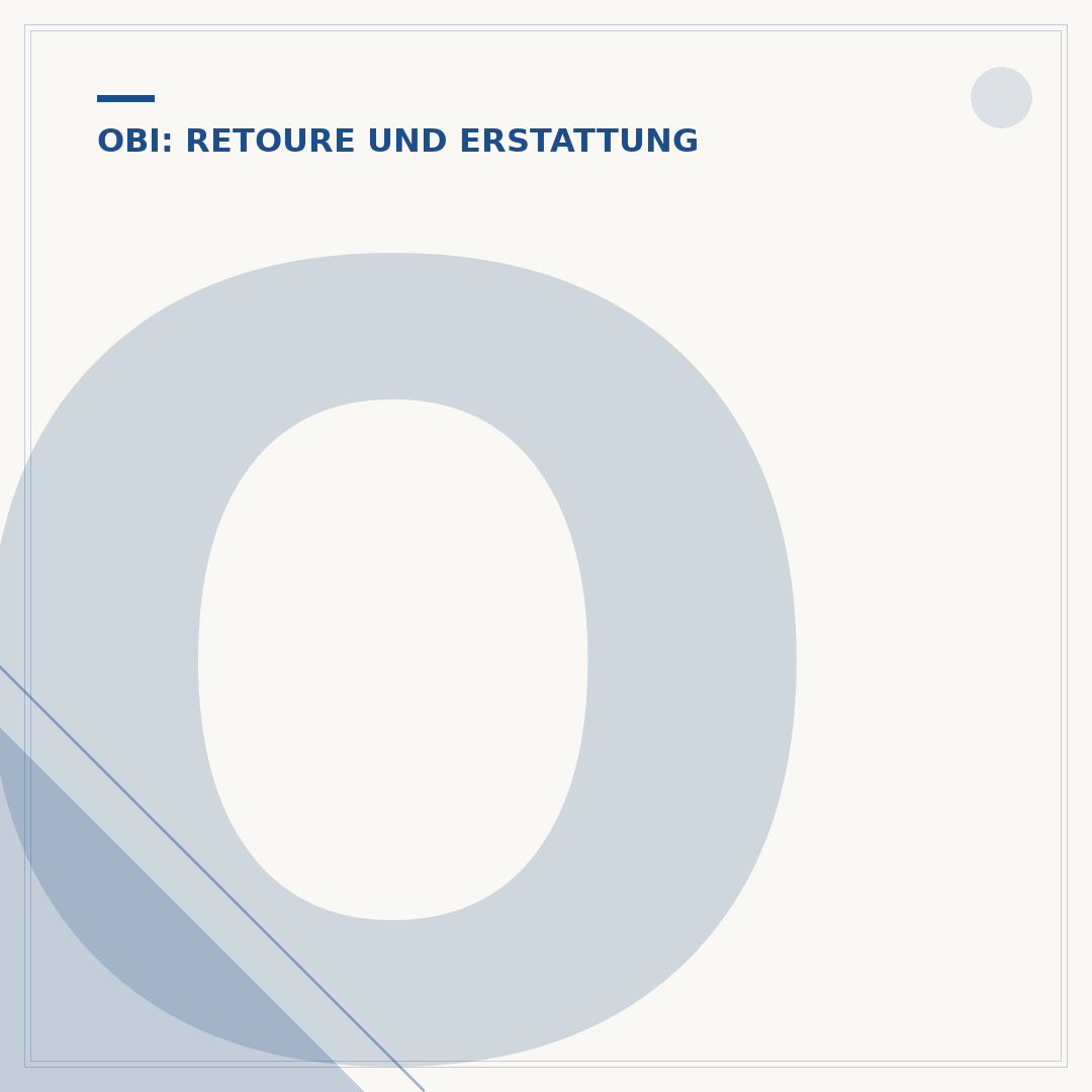 Obi Rückgabe: Wie lange ist die Frist für eine Rücksendung?
