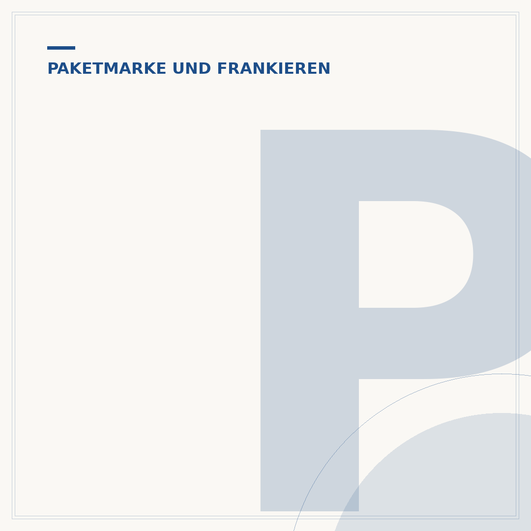 Paketmarke für Pakete