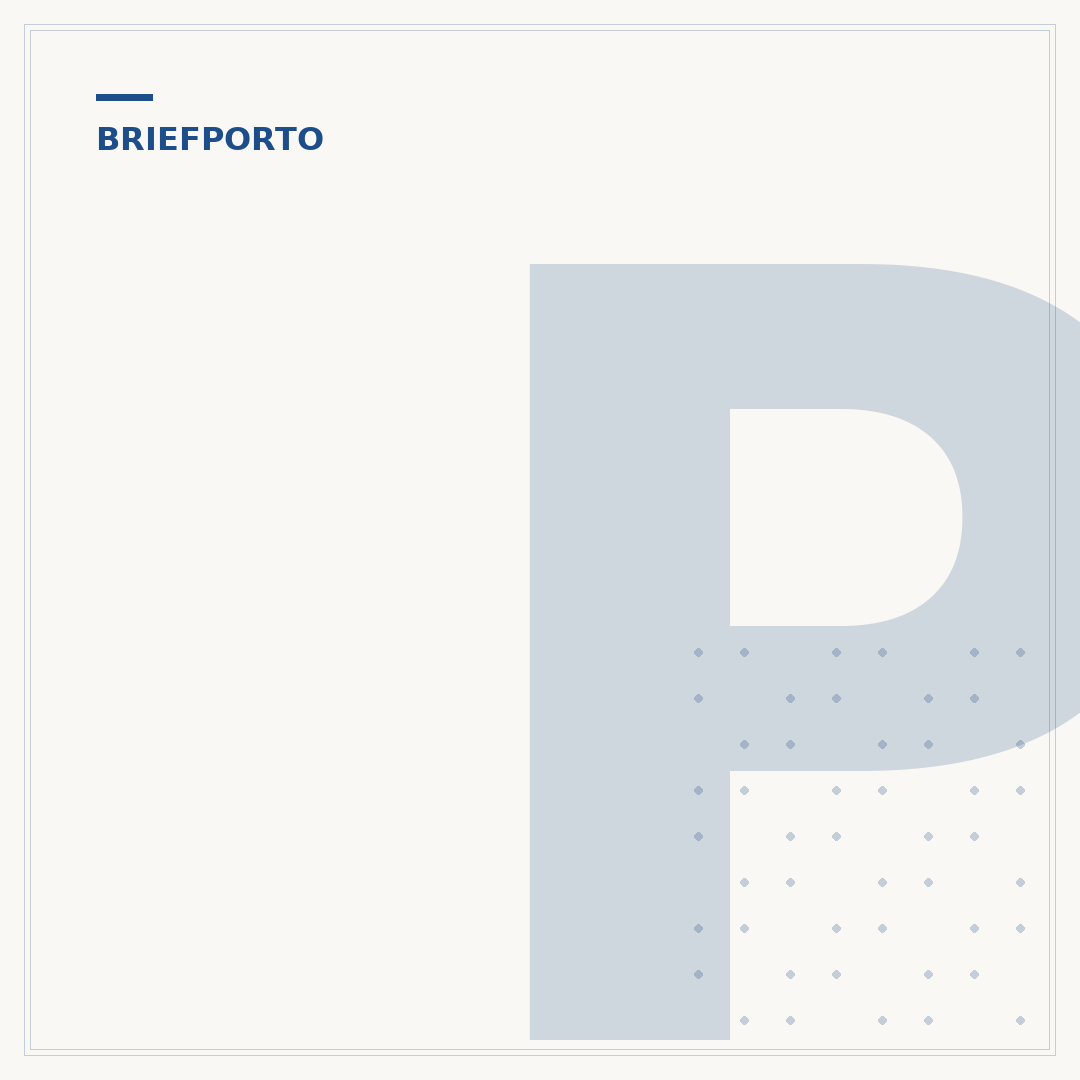Porto für Brief-Versand
