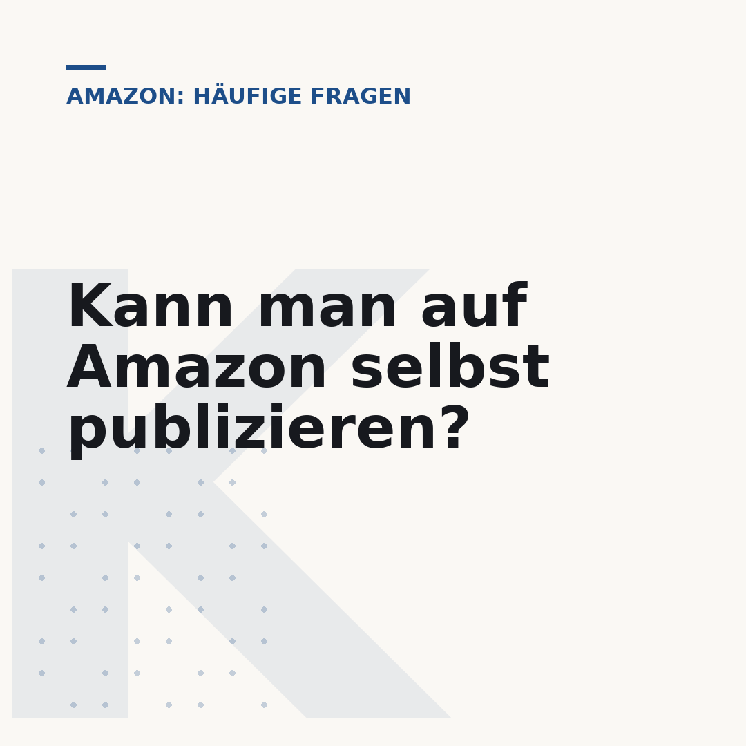 Kann man auf Amazon selbst publizieren?
