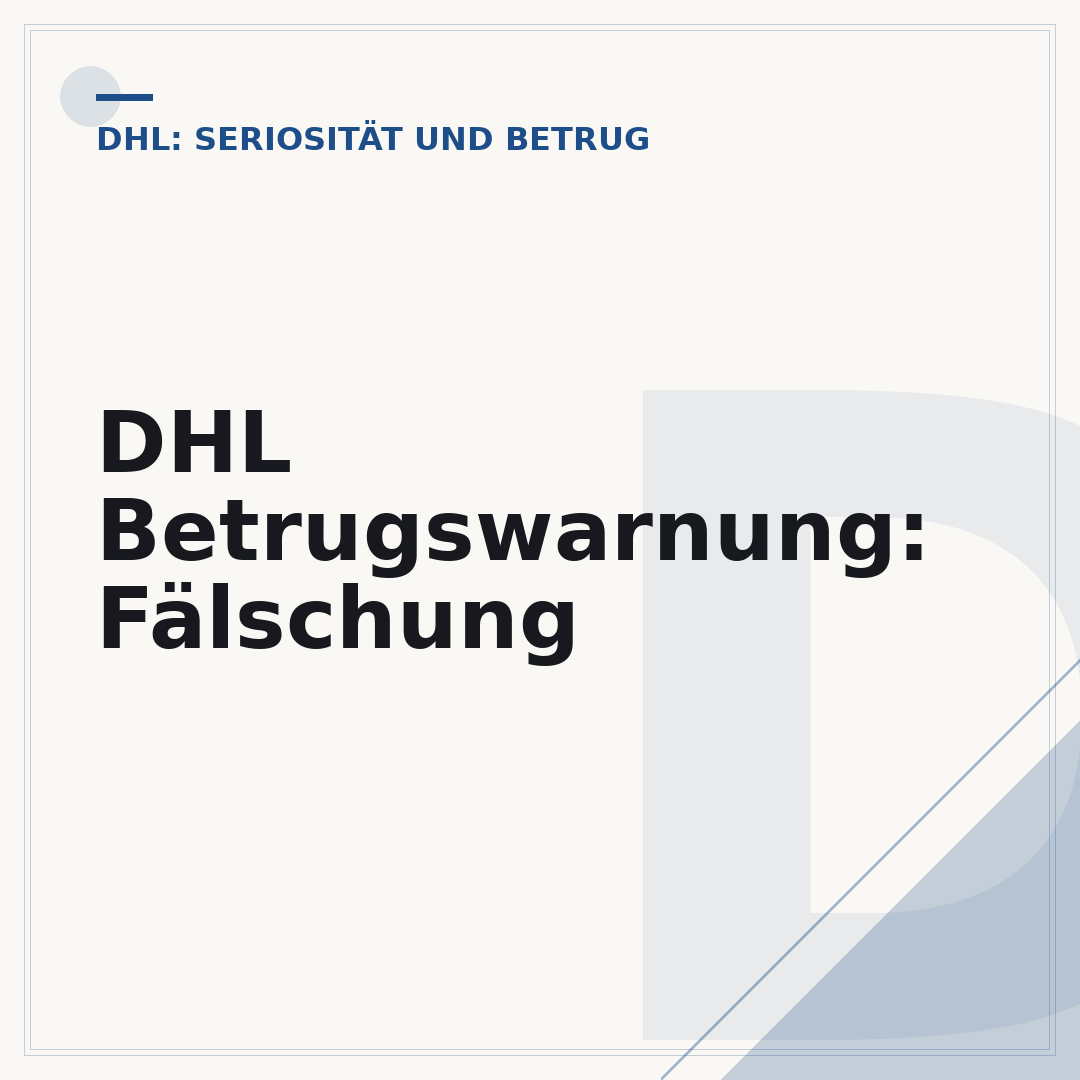DHL Betrugswarnung: Fälschung