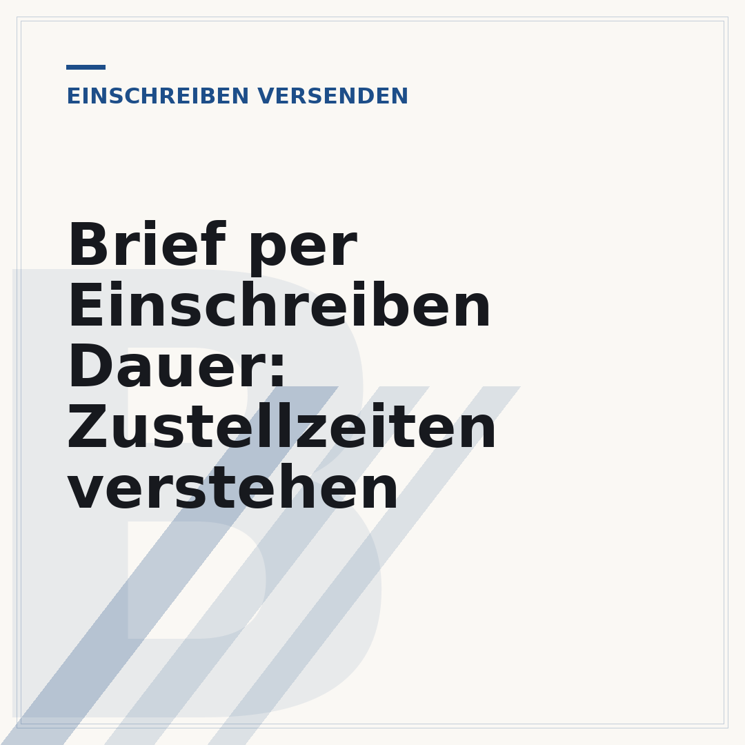 Brief per Einschreiben Dauer: Zustellzeiten verstehen