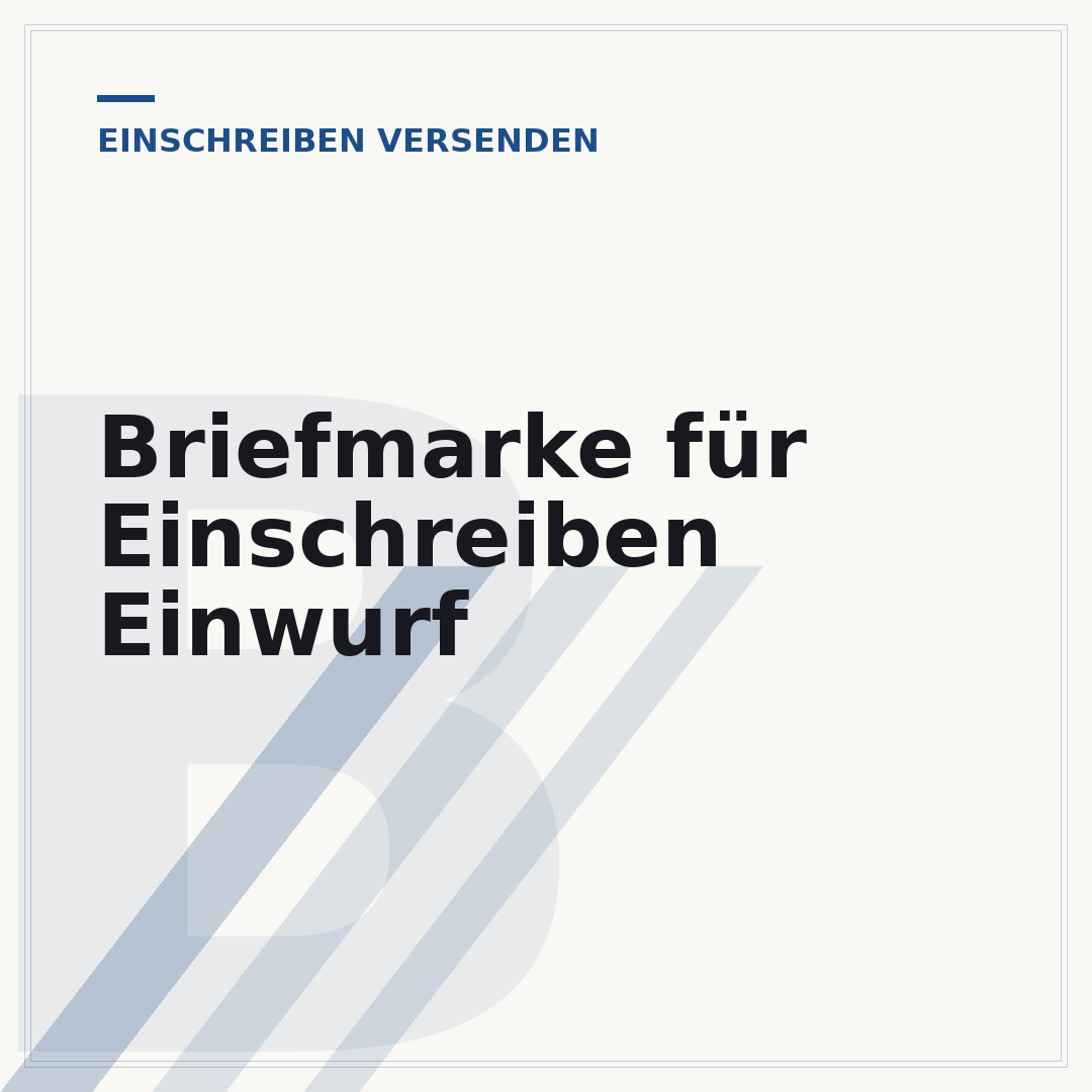Briefmarke für Einschreiben Einwurf