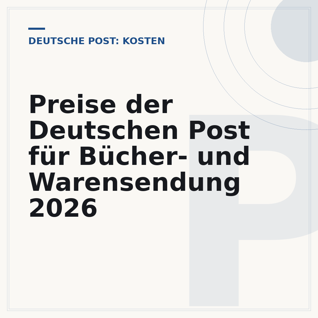 Preise der Deutschen Post für Bücher- und Warensendung 2026