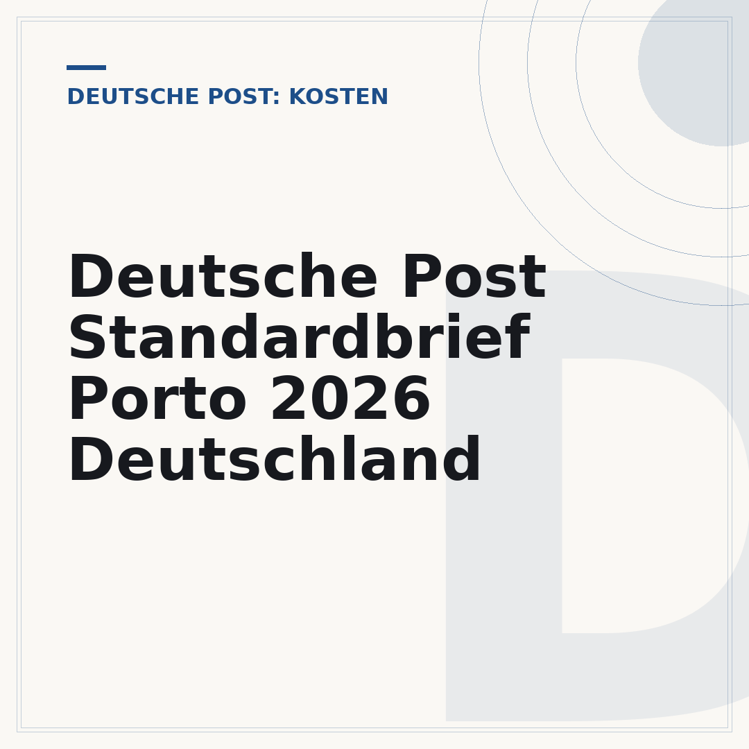Deutsche Post Standardbrief Porto 2026 Deutschland