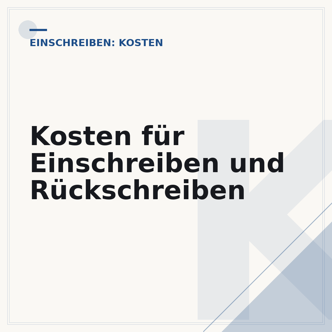 Kosten für Einschreiben und Rückschreiben