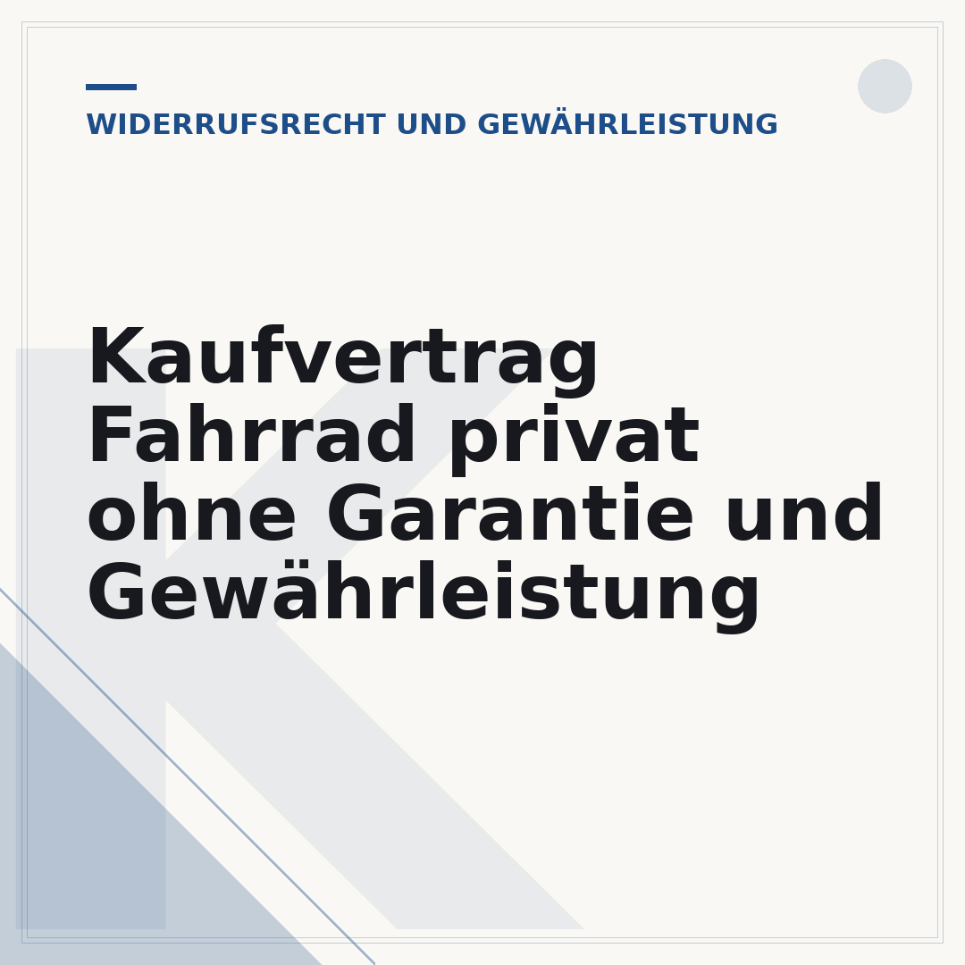 Kaufvertrag Fahrrad privat ohne Garantie und Gewährleistung