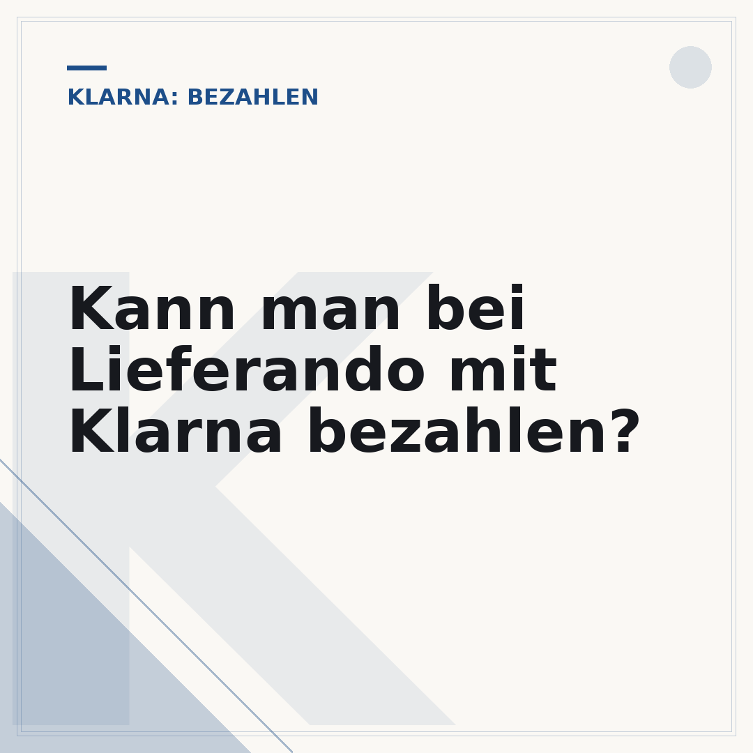 Kann man bei Lieferando mit Klarna bezahlen?