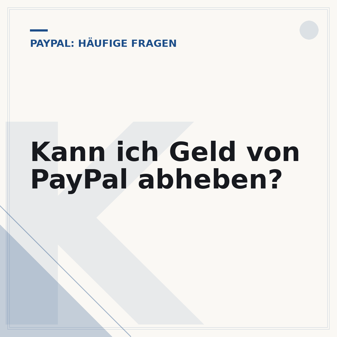 Kann ich Geld von PayPal abheben?