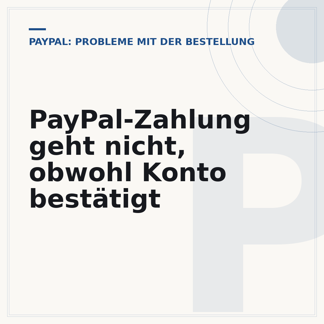 PayPal-Zahlung geht nicht, obwohl Konto bestätigt