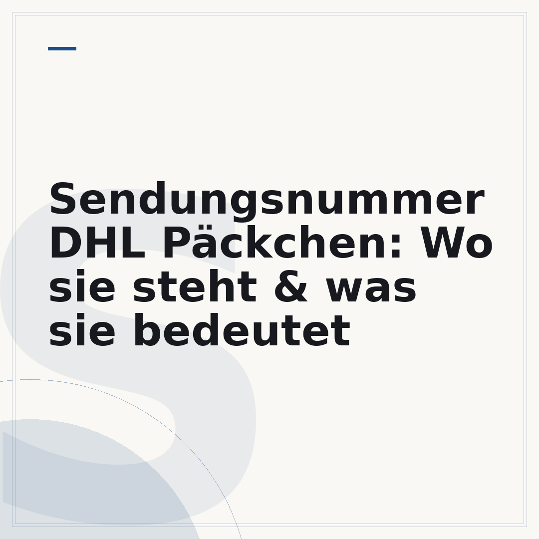 Sendungsnummer DHL Päckchen: Wo sie steht & was sie bedeutet