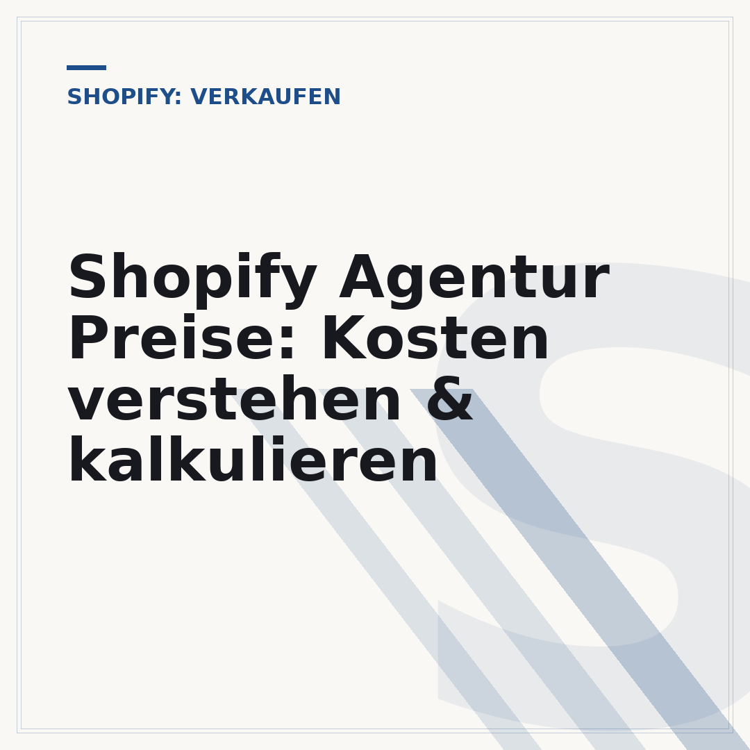 Shopify Agentur Preise: Kosten verstehen & kalkulieren