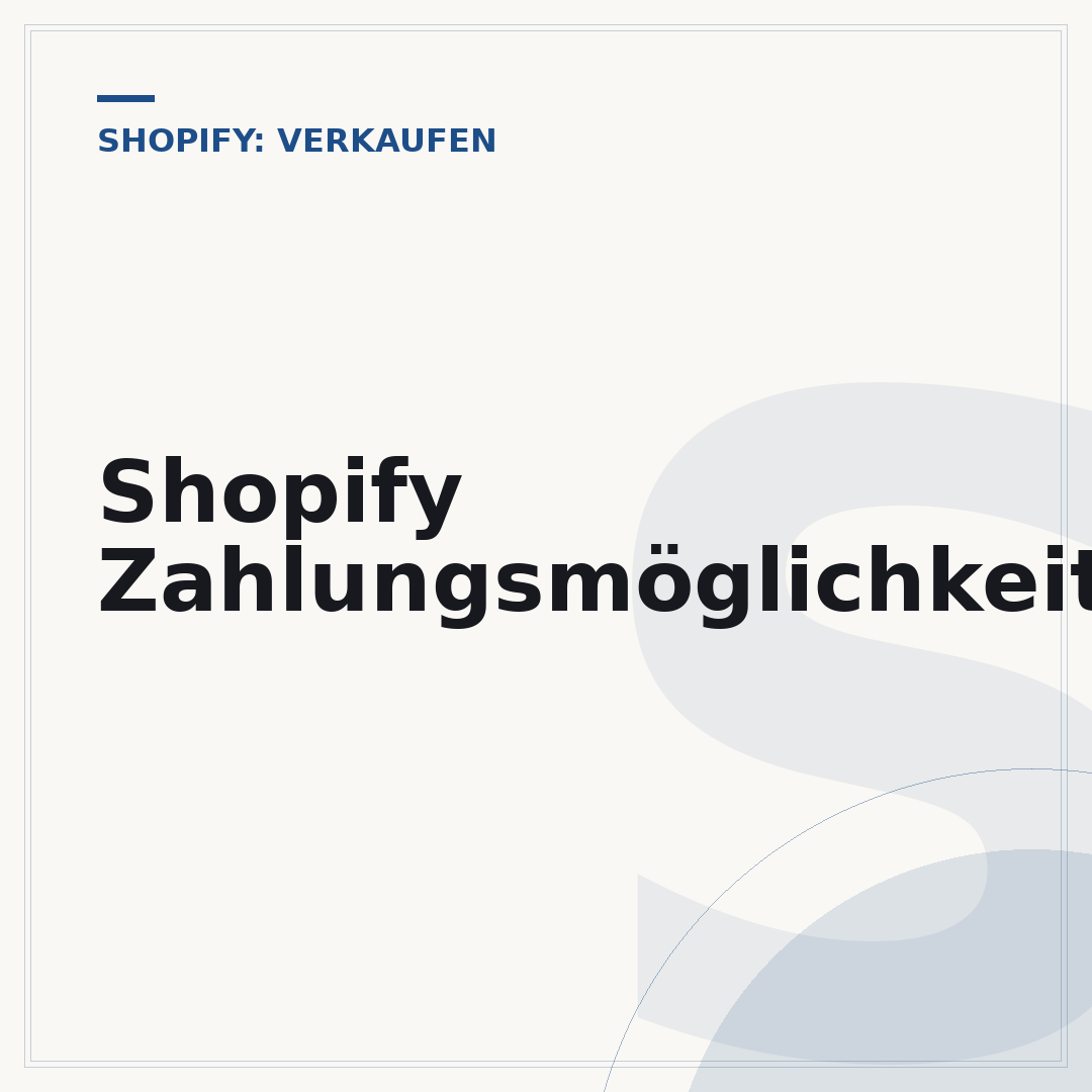 Shopify Zahlungsmöglichkeiten