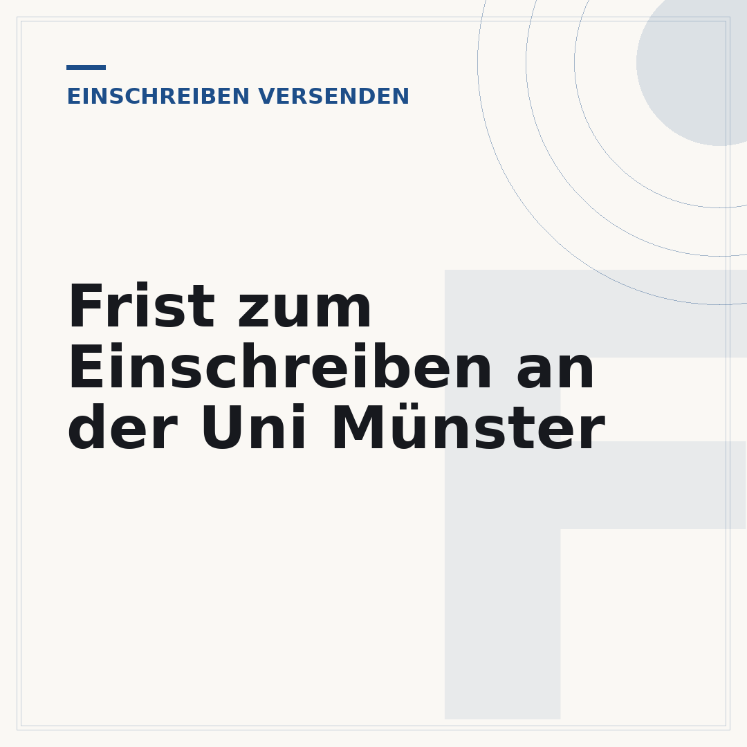Frist zum Einschreiben an der Uni Münster