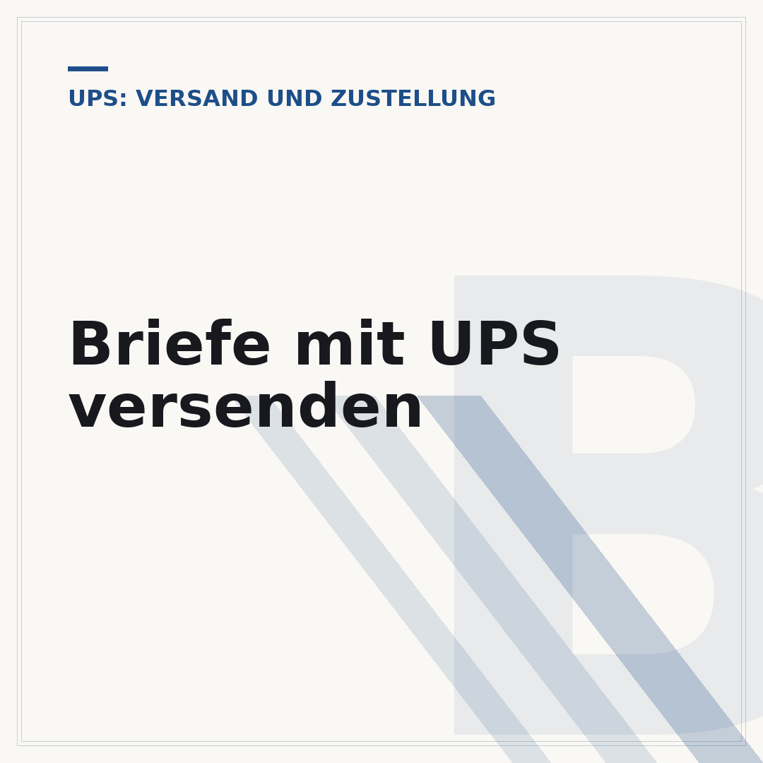 Briefe mit UPS versenden
