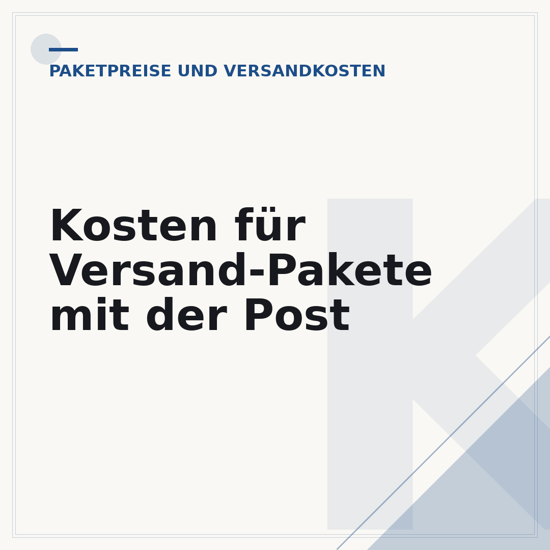 Kosten für Versand-Pakete mit der Post
